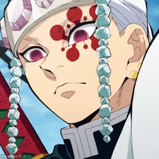 💎 Tengen Uzui Demon Slayer Anime, Manga, Szermierz, Makijaż, Znaki telegram sticker
