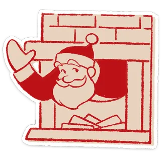 🎅 Santa Claus 圣诞老人, 圣诞节, 壁炉, 节日, 冬天, 喜庆 telegram sticker