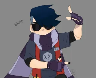 😎 SWAG cool, character, glasses, scarf, cartoon, swag telegram sticker