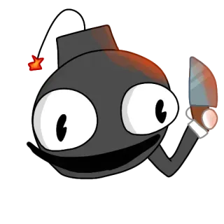 🔪 bombe, couteau, dessin animé, violence, arme telegram sticker