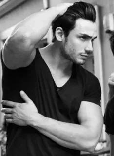 ▪️ homme, masculin, portrait, reflet, beau, muscle, bras telegram sticker