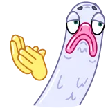 ☹️ 물고기, 만화, 박수, 지루한, 표정 telegram sticker