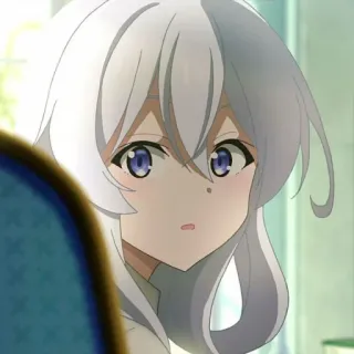 🍃 anime, girl, white hair, character, woman, portrait telegram sticker