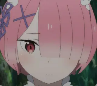 🍓 Ram Re:Zero Anime, Ram, Re Zero, Capelli Rosa, Carino, Waifu telegram sticker