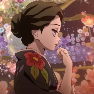 🥀 Anime, Femme, Fleur, Portrait, Demon Slayer telegram sticker
