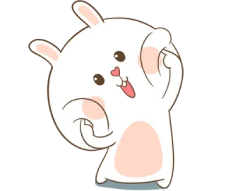 😌 thỏ, dễ thương, bunny, động vật, hoạt hình telegram sticker