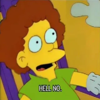 🙅 Rod Flanders The Simpsons HELL NO. rod flanders, simpsonowie, nigdy w życiu, kreskówka, animowany telegram sticker