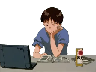 📖 JIVE Coffee anime, coffee, person, cartoon, drink, laptop telegram sticker