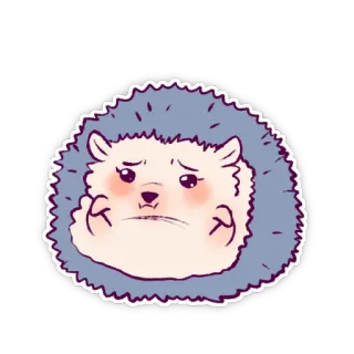 😳 ouriço, triste, fofo, animal, desenho animado telegram sticker