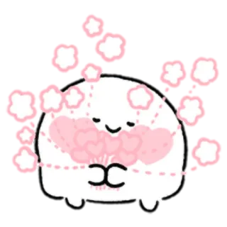 💐 dễ thương, trái tim, tình yêu, hoạt hình, kawaii, đáng yêu, hồng telegram sticker