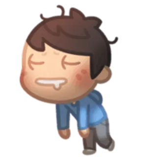 😴 slaperig, moe, cartoon, personage, kwijl, uitgeput telegram sticker