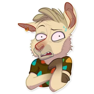 😨 furry, animal, cartoon, character, gesture telegram sticker