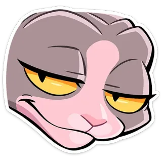 😏 แมว, การ์ตูน, สติกเกอร์, สัตว์, สีหน้า, ยิ้มเยาะ telegram sticker