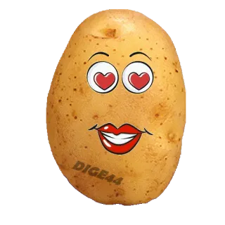 🥰 DIGE44 kentang, kartun, wajah, mata, hati, bibir, mulut, senyum telegram sticker