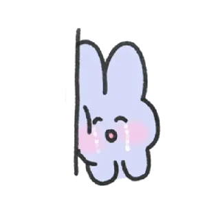 👍 królik, słodki, zwierzę, płacz, smutny telegram sticker