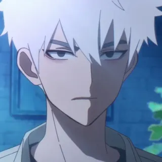 ⌚️ Anime, Mangá, Personagem, Cabelo branco, Sério telegram sticker