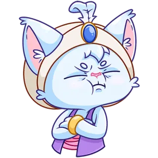 😒 Katze, Cartoon, Sticker, niedlich, Ausdruck, Aladdin telegram sticker
