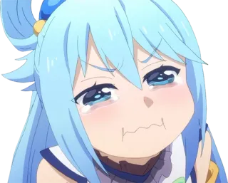 😭 Aqua KonoSuba anime, chorando, triste, aqua, konosuba, desenho animado telegram sticker