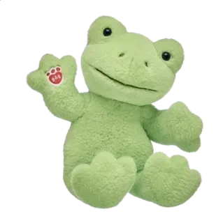 🐸 kikker, knuffel, pluche dier, groen, schattig, kawaii telegram sticker