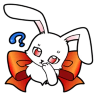 ❓ coniglio, carino, animale, coniglio, kawaii, cartone animato telegram sticker