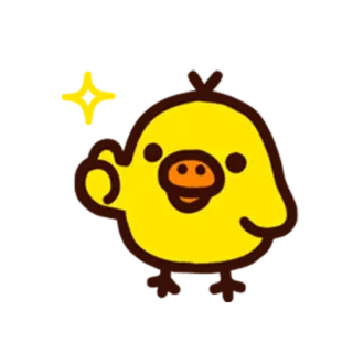 👍 animale, uccello, pulcino, carino, cartone animato, kawaii telegram sticker