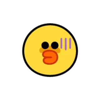 😋 Emoji, Sticker, Cartone animato, Faccia, Giallo, Anatra, Line Friends telegram sticker