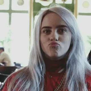 ❄ Billie Eilish Billie Eilish, Sängerin, Schmollmund, Promi, Popstar, Musiker whatsapp sticker