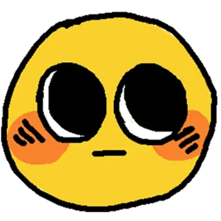 😳 Emoji, Niedlich, Erröten, Gelb, Einfach, Cartoon whatsapp sticker