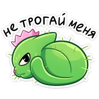 😡 НЕ ТРОГАЙ МЕНЯ cactus, mignon, ne pas toucher, plante telegram sticker