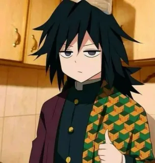 🤠 Giyu Tomioka Demon Slayer Anime, Demon Slayer, Giyu Tomioka, Personaggio, Pollice in su whatsapp sticker