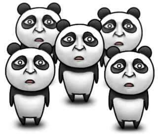😞 Panda, Smutny, Grupa, Zwierzę, Kreskówka telegram sticker