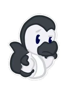 🤔 pinguïn, cartoon, dier, vogel, schattig telegram sticker