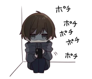 😨 ポチ anime, boy, cute, emoji telegram sticker