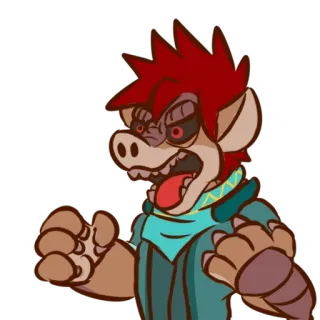 😡 Hoạt hình, Tức giận, Cuồng nộ, Quái vật, Sinh vật, Biểu cảm telegram sticker