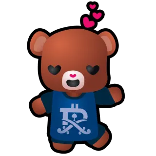 ❤️ urso, desenho animado, fofo, corações, kawaii telegram sticker