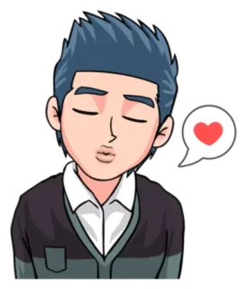 😘 Cartone animato, Amore, Cuore, Emoji, Affetto, Bacio whatsapp sticker