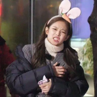 💔 woman, bunny, carrot, winter, coat, cute telegram sticker