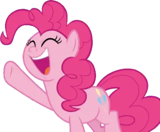 😄 Pinkie Pie My Little Pony cartoon, animated, pony, friendship, happy, pink, friend, fun telegram sticker