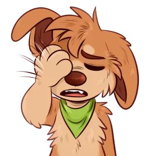 😐 chien, animal, dessin animé, frustré, triste telegram sticker