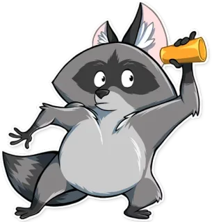 👂 너구리, 동물, 만화, 스티커 telegram sticker