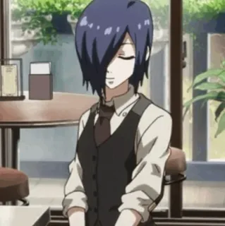 🪁 Touka Kirishima Tokyo Ghoul อนิเมะ, ผู้หญิง, ร้านกาแฟ, โทวกะ คิริชิมะ, Tokyo Ghoul telegram sticker