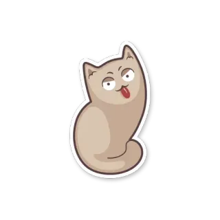 😃 gatto, cartone animato, divertente, animale, adesivo, carino telegram sticker
