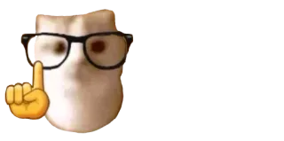 🤓 emoji, finger, glasses, meme telegram sticker