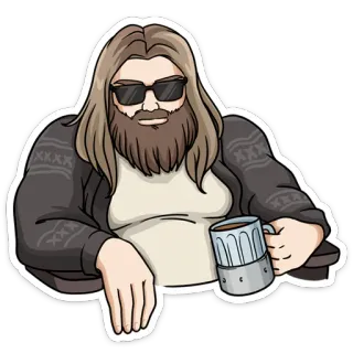 🍺 homme, bière, détente, relax, boire, hipster, lunettes de soleil telegram sticker