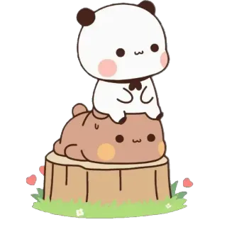 👫 แพนด้า, หมี, น่ารัก, สัตว์, การ์ตูน telegram sticker