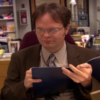😉 Dwight Schrute The Office The Office, Dwight, Schrute, NBC, Komedi, Acara TV whatsapp sticker