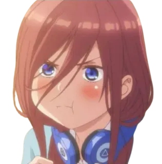 😡 Miku Nakano The Quintessential Quintuplets anime, sticker, cartoon, manga, The Quintessential Quintuplets, Miku Nakano telegram sticker