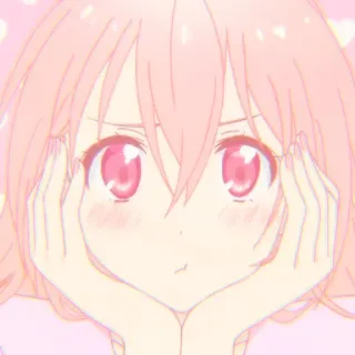 🍊 anime, girl, cute, pink, hearts whatsapp sticker