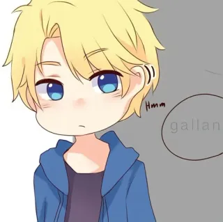 🦄 Hmm gallan chibi, anime, cute, boy, cartoon telegram sticker