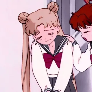 😔 Sailor Moon anime, cartoon, sad, cute, sailor moon telegram sticker